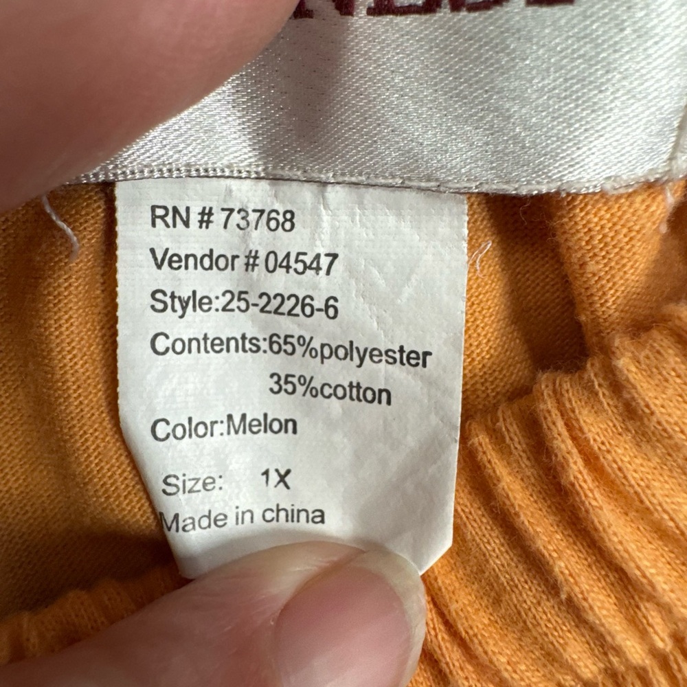 Veranesi Peach Orange Tiered Bohemian Skirt Women’s 1X - Picture 4 of 5